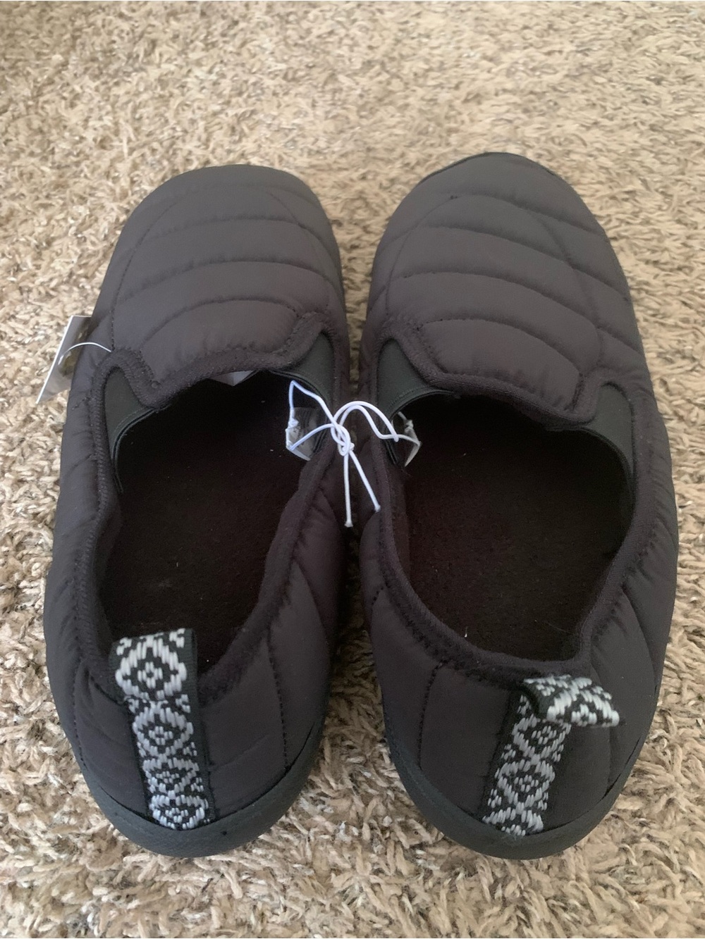 NWT Men's Black Quilted Slip-On Comfort Shoes 8-9